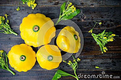 Yellow patty pan squash Stock Photo