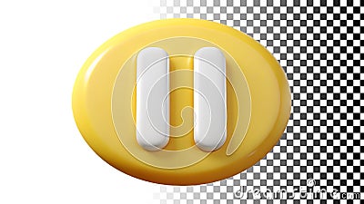Yellow pause button, media control and video icon vector design Generative AI Stock Photo