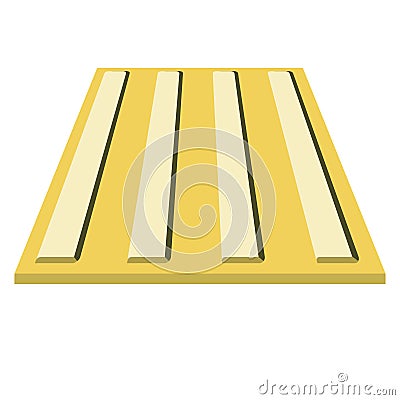 Yellow paving tile for the blind isolated, vector stock illustration with paving tile as an inclusive street for the safety of the Vector Illustration