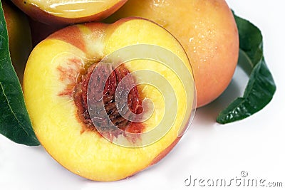 Yellow Peach Half Stock Photo