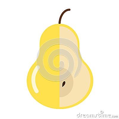 Yellow pear flat icon, vector sign Vector Illustration