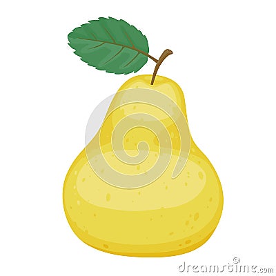 Yellow pear simple cartoon style vector Vector Illustration