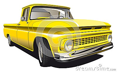 Yellow Pickup Vector Illustration