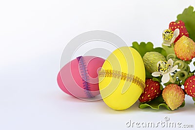 Yellow and Pink design Easter egg Stock Photo