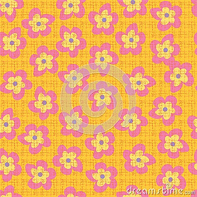 Yellow and pink spring blossoms seamless pattern Vector Illustration
