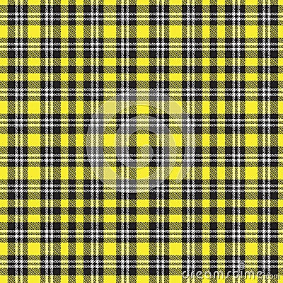 Yellow Plaid Tartan Checkered Seamless Pattern Vector Illustration