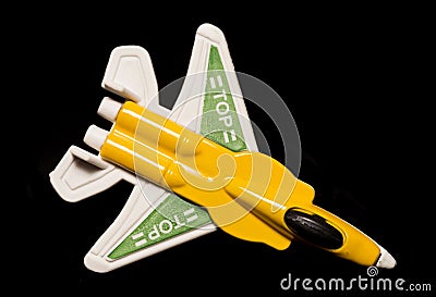 yellow plane party bag toy Stock Photo