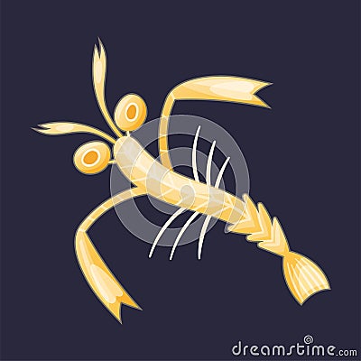 Yellow Plankton Water Organism Free Floating on Dark Background Vector Illustration Vector Illustration