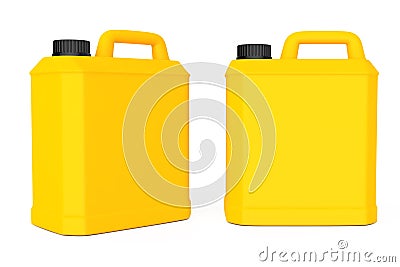 Yellow Plastic Blank Container. 3d Rendering Stock Photo