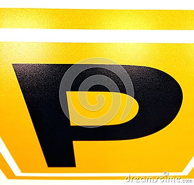 Yellow plastic parking table. Stock Photo