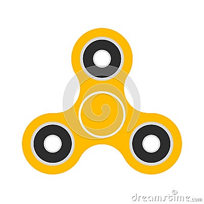 Yellow plastic spinner vector icon Vector Illustration