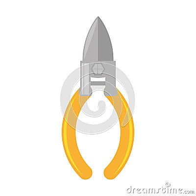 yellow plier tool fasteners repair contruction Cartoon Illustration