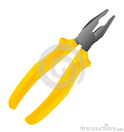 Yellow Pliers Vector Illustration