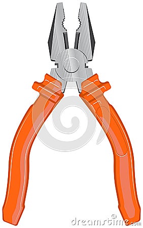 Yellow pliers. Illustration Vector Illustration