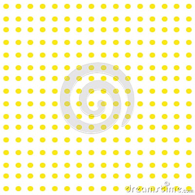 Yellow Polka Dot Pattern. Vector dots seamless ornament for fabric print, wrapping paper, wallpaper. Sixties-seventies Vector Illustration