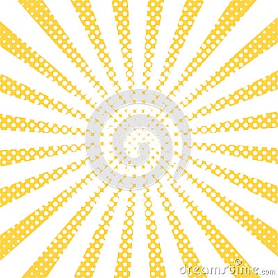 Yellow pop art rays, vector background Vector Illustration