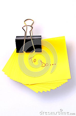 Yellow post it Stock Photo