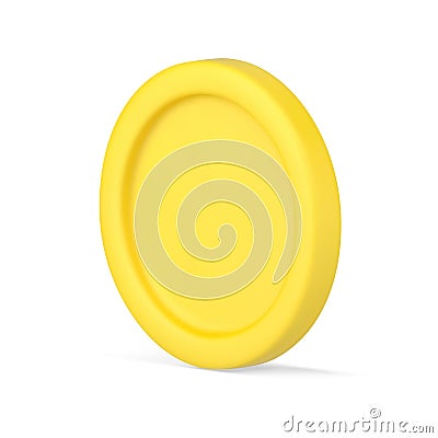 Yellow precious metal coin 3d icon. Commercial business investments Vector Illustration