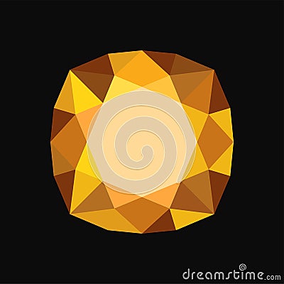 Yellow precious stone, gemstone vector Illustration on a black background Vector Illustration