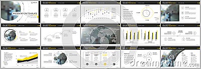 Yellow presentation templates elements on a white background. Vector infographics. Vector Illustration