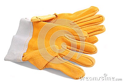 Yellow protective gloves Stock Photo