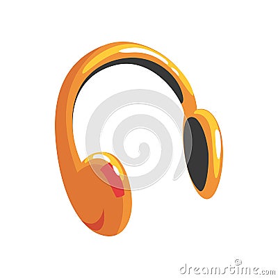 Yellow protective headphones cartoon vector Illustration Vector Illustration