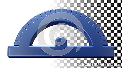Yellow protractor icon, geometry symbol and math tool png transparent image Generative AI Stock Photo