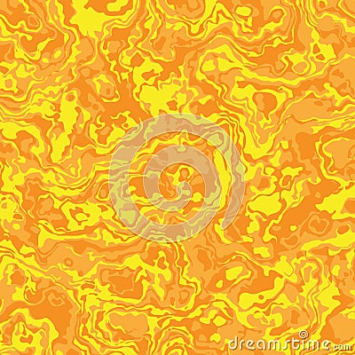 Yellow psychedelic abstract background chaotic colorful swirls. Background made of interweaving curved shapes. Vector illustration Vector Illustration