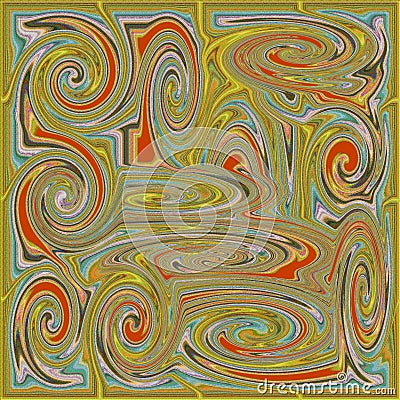 Yellow psychedelic spiral fractal Stock Photo