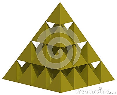 Yellow pyramid 3D Stock Photo