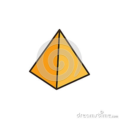 Yellow Pyramid vector concept modern colored icon or sign Vector Illustration