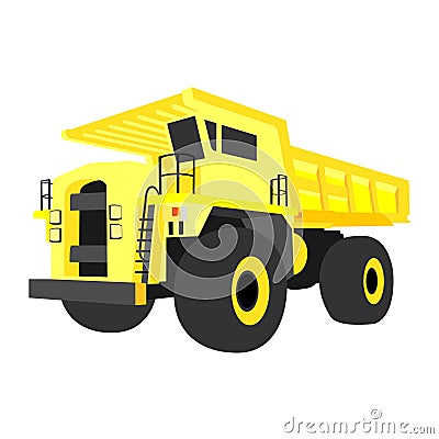 Yellow quarry truck Vector Illustration