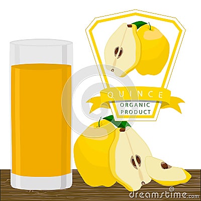 The yellow quince Vector Illustration
