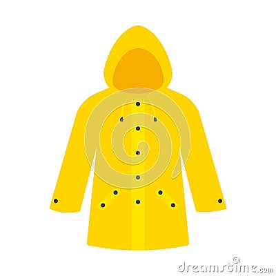 Yellow raincoat waterproof clothes Vector Illustration