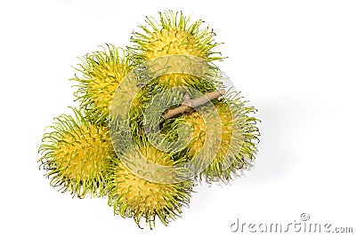 Yellow Rambutan Tropical Fruits Stock Photo