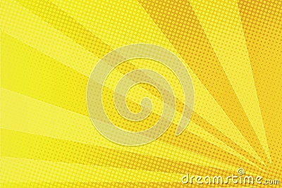 Yellow rays comic pop art background Vector Illustration