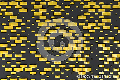 Yellow rectangular shapes of random size on black background Cartoon Illustration