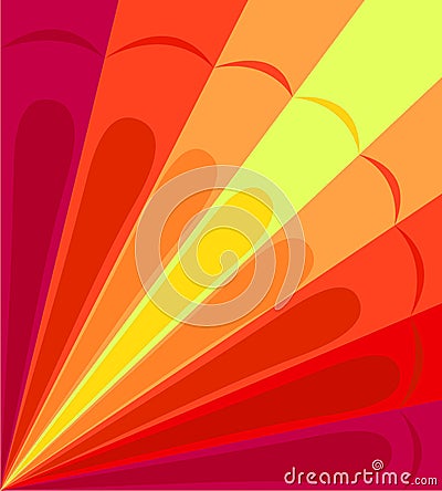 Yellow red background, like a peacock`s tail Cartoon Illustration