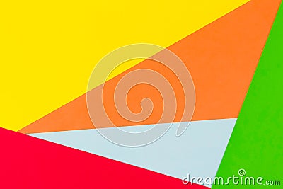 Yellow, red, green, blue and orange color paper background Stock Photo