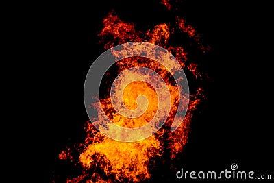 Yellow red and orange fire flames blazing fiery burning Stock Photo