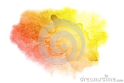 Yellow-red water color stain Stock Photo
