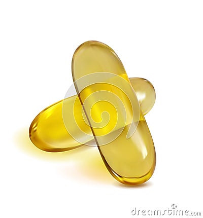 Yellow vector 3d pills Vector Illustration