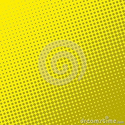 Yellow retro comic book page background. Halftone effect Vector Illustration