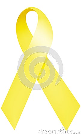 Yellow ribbon Stock Photo