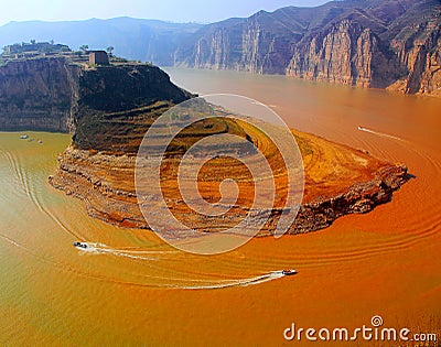 The Yellow River in China Editorial Stock Photo