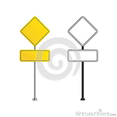 Yellow road sign. Vector Illustration