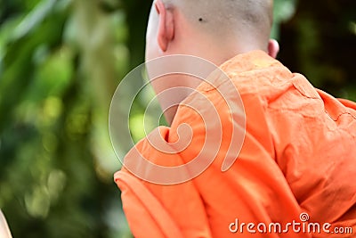 Yellow robe of Buddhist monks, Thai Editorial Stock Photo