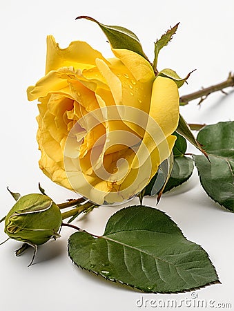 yellow rose flower ai generated Stock Photo