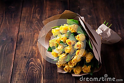 Yellow roses bouquet Stock Photo