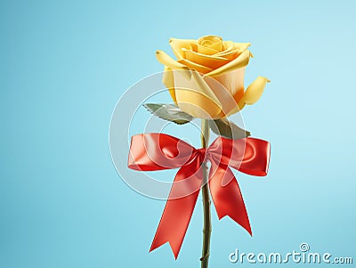 Yellow roses mean warm love and happiness. Friendship. Generative AI. Stock Photo